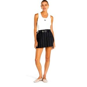 DISSH CARA BLACK PINSTRIPE SKORT NWT US 8/AU 12